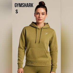 Gymshark Women's Hoodie Olive Cotton Polyester Size S